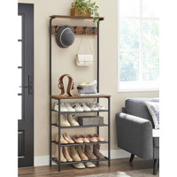 Hall Tree With Shoe Bench by 17 Stories