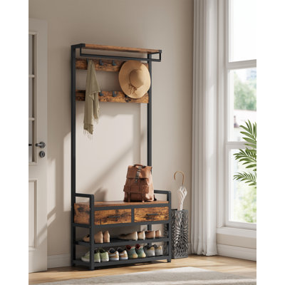 Hall Tree With Bench And Shoe Storage by 17 Stories