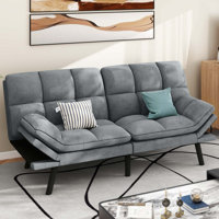 70" Convertible Futon Sofa Bed with Split Back and Adjustable Arms by Ebern Designs