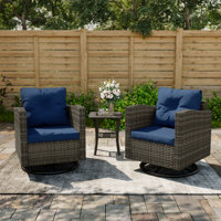 Outdoor 2pcs Rocking Chairs With Cushions And Double Layer Table