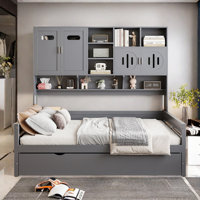 Aleyssa Daybed With Storage Shelves, Charging Station, Led And Trundle by Red Barrel Studio
