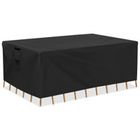 Patio Furniture Cover, Waterproof & Anti-UV Patio Sqaure Table Set Cover, Easy to Use and Care, Black by Latitude Run