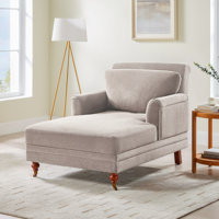 Chenille Upholstered Chaise Lounge With Adjustable Backrest by Charlton Home