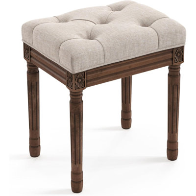 Upholstered Fabric Tufted Vanity Stools by One Allium Way