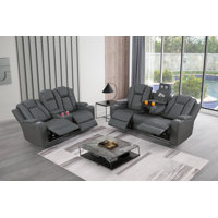 Tiertza Faux Leather Power Recliner Set
