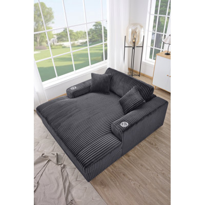 Corduroy Upholstered Chaise Lounge by Mercer41