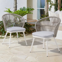 Outdoor Wicker Dining Chairs With Cushions by Bay Isle Home