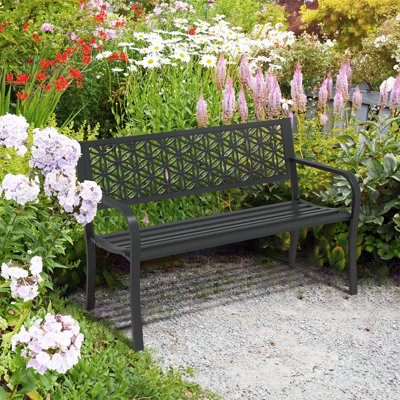 50 in. Metal Outdoor Bench (7 colors available) by Winston Porter