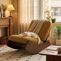 24.21" Wide Corduroy Upholstered Rocking Chair