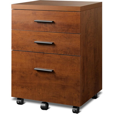 3 Drawer File Cabinet For Home Office, Wood Under Desk Filing Cabinet, Rolling Printer Stand by Inbox Zero