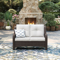 Patio Wicker Loveseat with Cushions by Winston Porter