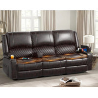 3 Seater Recliner Sofa, Manual Reclining Chair With 2-Tier Cushion by Latitude Run