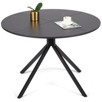George Oliver Round Dining Table For 4, Mid Century Circle Kitchen Table With Metal Legs, Morden Dinner Table For Living Room, Office, Apartment, Blac by George Oliver