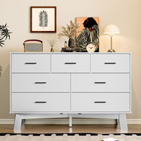 7 Drawer Wide Modern Chest Of Drawers With X-Shaped Sturdy Base by Ebern Designs