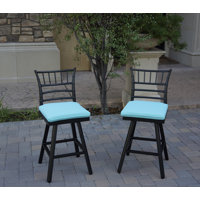 Aluminum 26 Inch Swivel Bar Stool with Cushion(set of 2) by Lark Manor