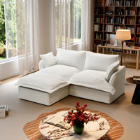 Debarh Upholstered Cloud Sofa Modular Sofa Loveseat With Ottoman Sectional Sofa for Living Room Bedroom by Hokku Designs