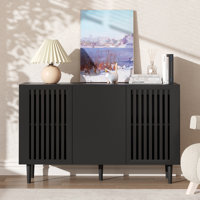 Hessle Storage Cabinet, 47.2†Buffet Cabinet With 3 DIY Doors And Adjustable Shelves, Coffee Bar Cabinet For Kitchen,Dining Room,Living by Ebern Designs