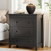 3 Drawers Dresser 26.4" W, Nightstand Chest of Drawers ,Bedside Table with Rhombus Handle by Winston Porter