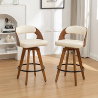 Cayuga Modern Swivel Upholstered Stools with Open Low Back by George Oliver