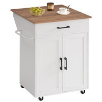 Insken 33.3" Rolling Kitchen Island with Storage by Winston Porter