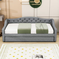 Twin XL Upholstered Daybed with LED and Trundle by Ivy Bronx