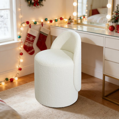 1pc, Dressing Stool, Bedroom Simple Backrest, Dressing Table, Non Rotatable Makeup Chair For Home Use, Dressing Room, Dressing Stool by Ivy Bronx