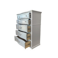 Silver Glitter Glam Chest With Faux Crystal Handles