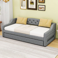 Twin XL Upholstered Daybed with LED Belt and Twin XL Trundle by Ivy Bronx