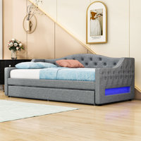 Terianna Twin XL Upholstery Daybed with Trundle and LED Belt
