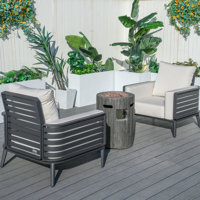 3-Piece Patio Furniture Set With Fire Pit