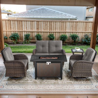 Aluel 5-Pieces Outdoor Fire Pit Table Combination Set by Winston Porter