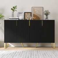 Rish Modern Sideboard With Four Doors, Metal Handles, Legs And Adjustable Shelves