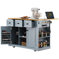 Kitchen Island On Wheels Drop Leaf And Power Outlet by Gracie Oaks