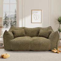 Compressed Sofa, Two-Seat Bean Bag Sofa With Pillows And Armrests For Bedroom Living Room by Trule