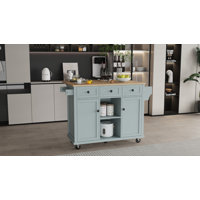 3 Drawers Kitchen Island Cart For Dinning Room by Winston Porter