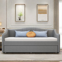 Modern Upholstered Daybed with LED Belt and Trundle Taniece by Ivy Bronx
