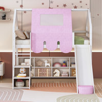 Loft Bed With Slide, Storage Bookcase and Stairs by Harper Orchard