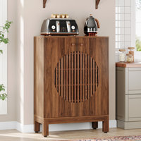29" W Farmhouse Sideboard Buffet Cabinet With Louvered Doors by Winston Porter