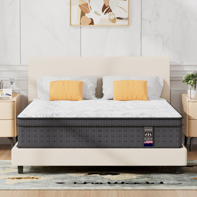 Devonport 14" Plush Cooling Gel Hybrid Mattress，Pocket Spring for Pressure Relief & Motion Isolation by Alwyn Home