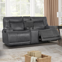 Fuchs Loveseat With Dual Recliners Gray by Lark Manor