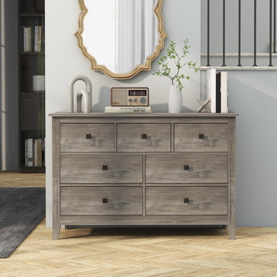 7 Drawer Dresser Gray by August Grove