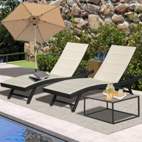 2-Piece Aluminum Wicker Outdoor Chaise Lounge