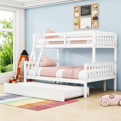 Twin Over Full Wooden Convertible Bunk Bed With Trundle And Ladder by Harriet Bee