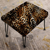 Kee - Victorian Elegance Leopard - Animal Print Rectangle Ottoman by East Urban Home