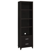 Leta 4-Shelf Engineered Wood Media Tower Cappuccino by Latitude Run