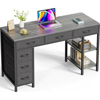 Computer Desk With 6 Drawers, Office Desk With Shelves, Reversible Gaming Desk, Corner Desk With Storage, Work Desk For Home Office, Study, Living Roo by Latitude Run