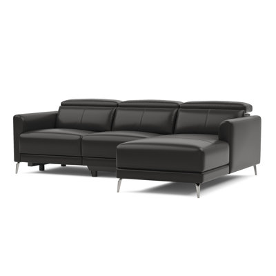 Valencia Geshia Leather Reclining Modular Sofa, 3 Seater Sofa | Italian Nappa 11000 Grain Leather | Power Reclining Seat with Adjustable Headrests