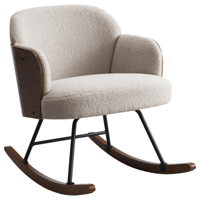 Muthu Boucle Upholstered Mid Back Rocking Chair
