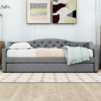 Tyanne Twin XL Upholstered Daybed with Vibrant LED Lighting and Pull-Out Twin XL Trundle by Ivy Bronx