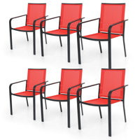 Outdoor Stacking Dining Chair (Set Of 6) by Latitude Run